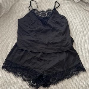 Shein Black Lace Sleepwear Set